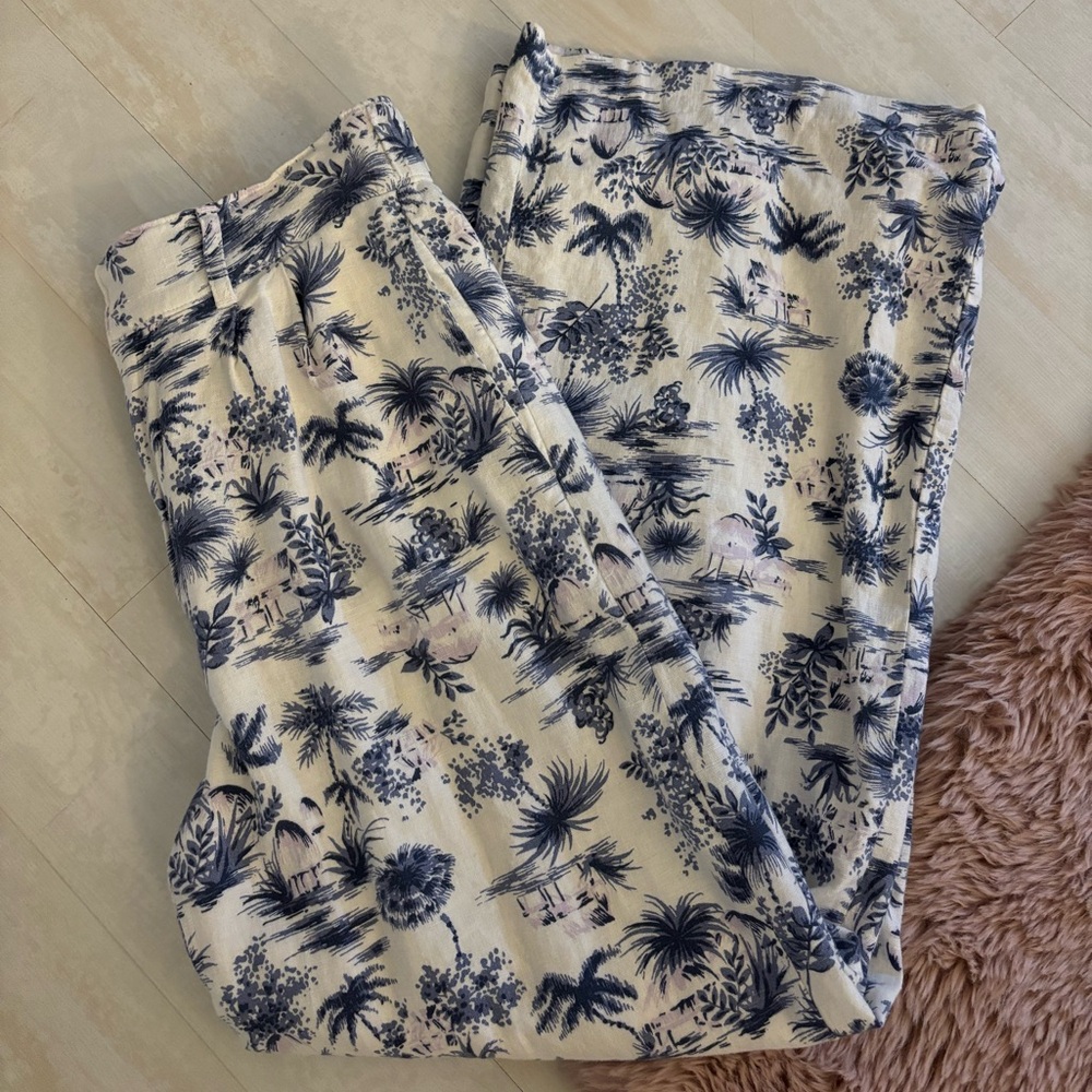 Abercrombie Tailored Linen-Blend Wide Leg Pant